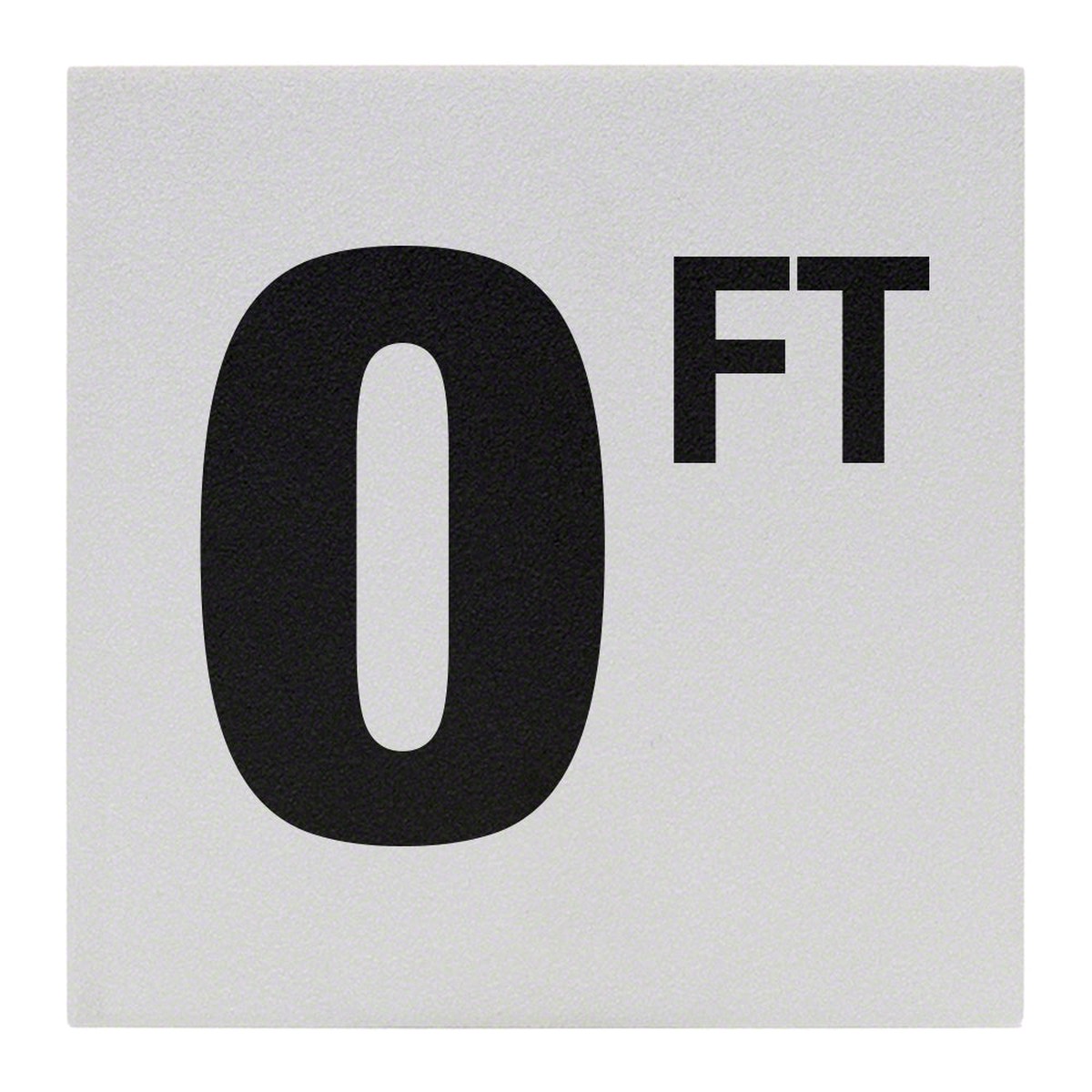 0 FT Ceramic Skid Resistant Tile Depth Marker 6 Inch x 6 Inch with 4 Inch Lettering
