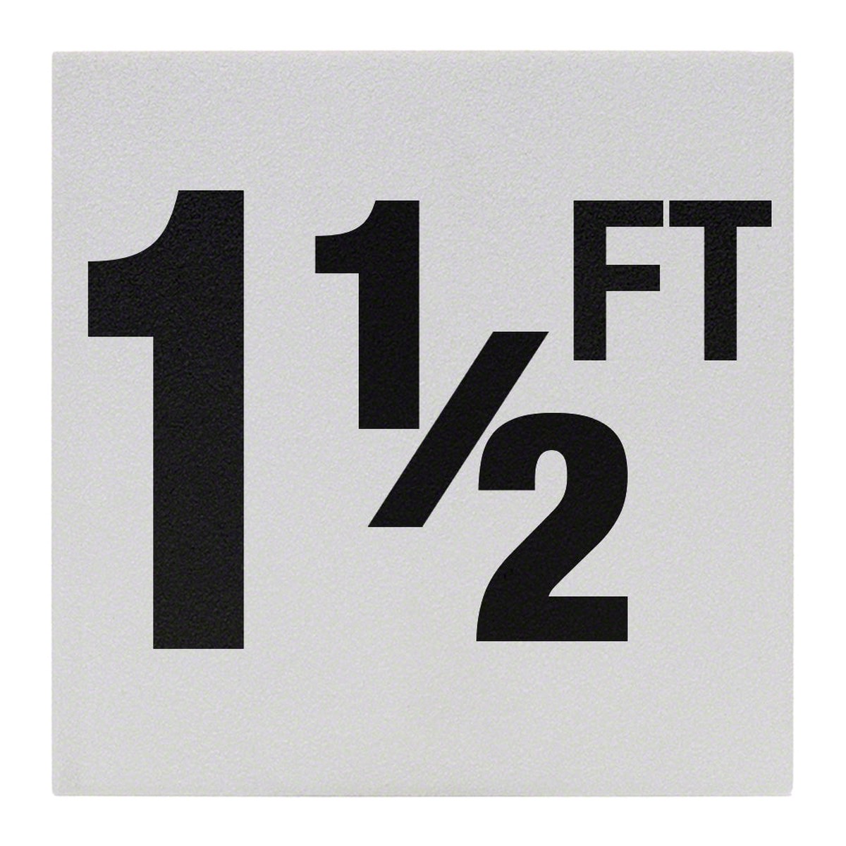 1 1/2 FT Ceramic Skid Resistant Tile Depth Marker 6 Inch x 6 Inch with 4 Inch Lettering