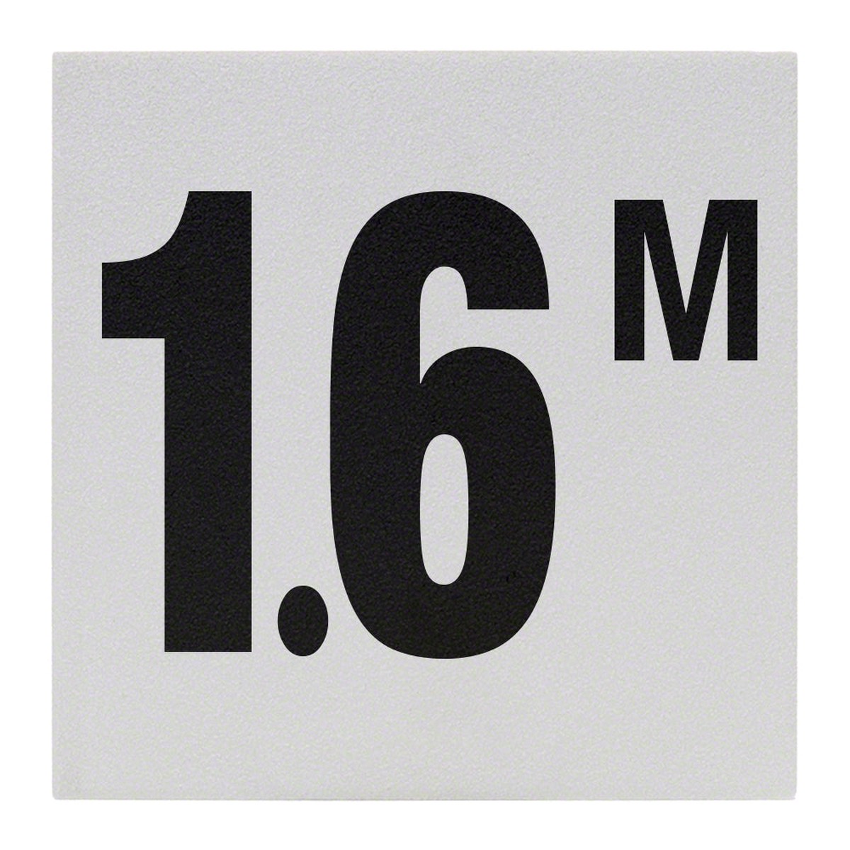 1.6 M Ceramic Skid Resistant Tile Depth Marker 6 Inch x 6 Inch with 4 Inch Lettering