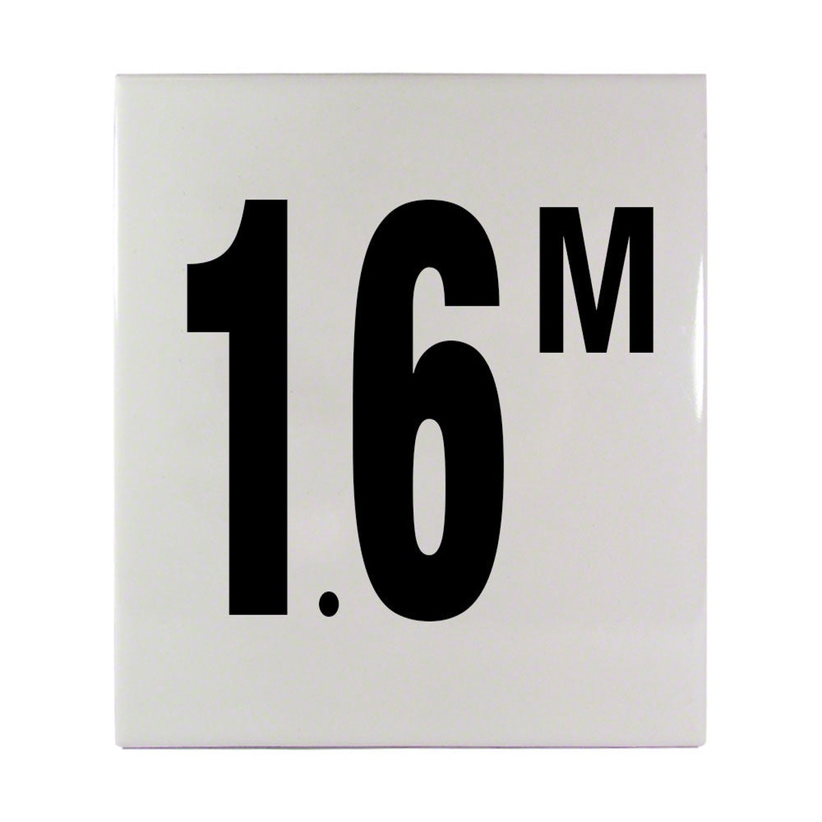 1.6 M Ceramic Smooth Tile Depth Marker 6 Inch x 6 Inch with 4 Inch Lettering