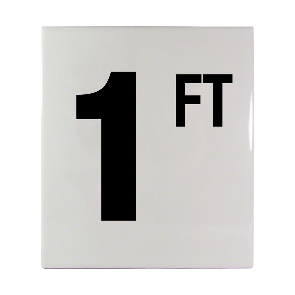 1 FT Ceramic Smooth Tile Depth Marker 6 Inch x 6 Inch with 4 Inch Lettering
