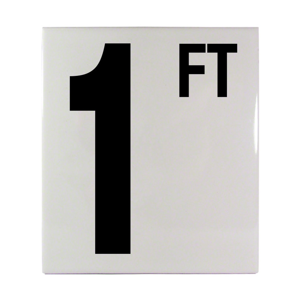 1 FT Ceramic Smooth Tile Depth Marker 6 Inch x 6 Inch with 5 Inch Lettering