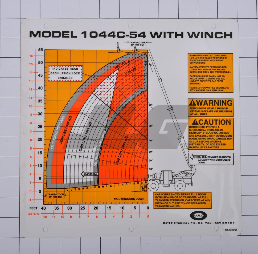 10265042 Flip Card, Model 1044C-54 With | JLG