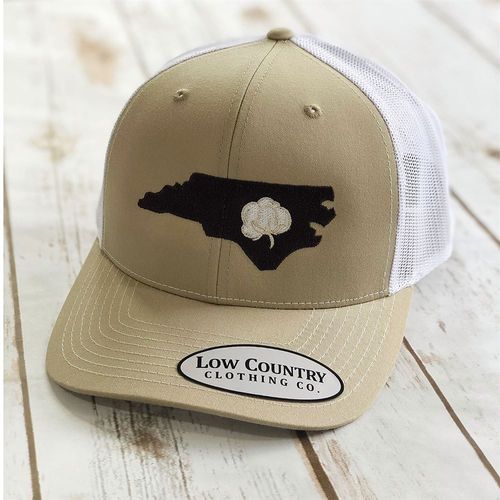 Low Country N.C. Cotton, Khaki/White Snapback Hat