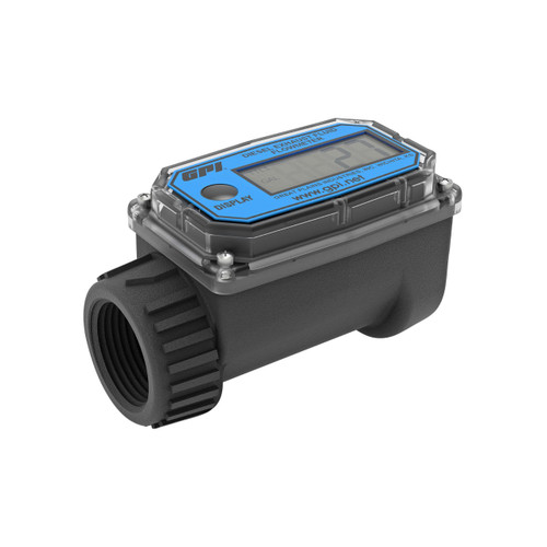 GPI 113255-25 1 in. Battery Powered Nylon Body 3–30 GPM Digital DEF Meter - Reads Litres