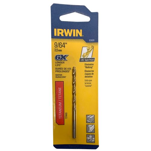 9/64" x 2 7/8" Titanium Nitride Coated High Speed Drill Bit