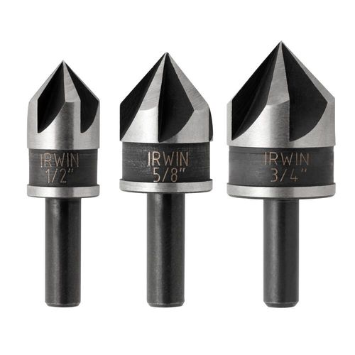 Metal Countersinks - 3 Piece Set, 1/2" - 5/8" - 3/4"