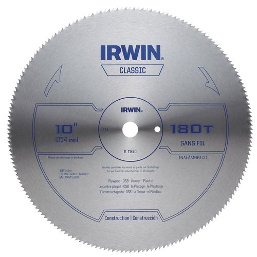 10" Table-Miter Saw Steel Blade 180 Teeth Irwin