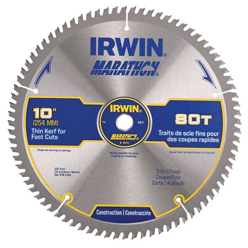 10" Table-Miter Saw Blade 80 Teeth Irwin Marathon