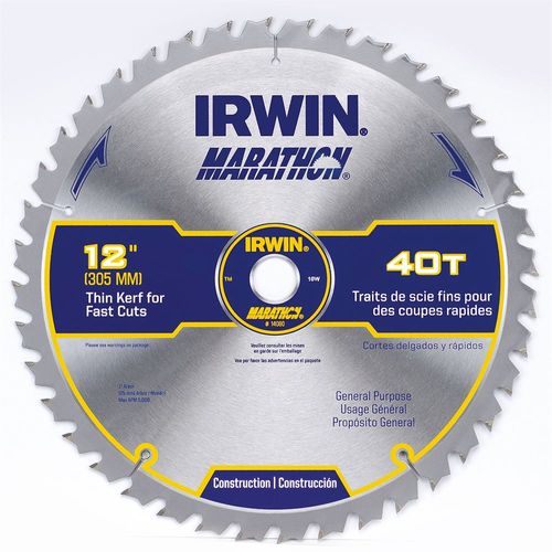 Irwin Marathon 12" 40 Tooth Miter/Table Saw Blade