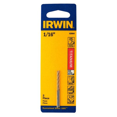1/16" x 1 7/8" Titanium Nitride Coated High Speed Drill Bit