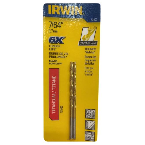 Titanium Nitride Coated High Speed 7/64" Jobber Length Drill Bit