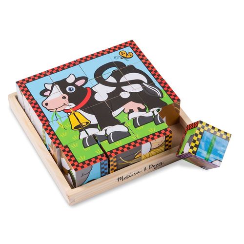 Melissa & Doug Farm Wooden Cube Puzzle