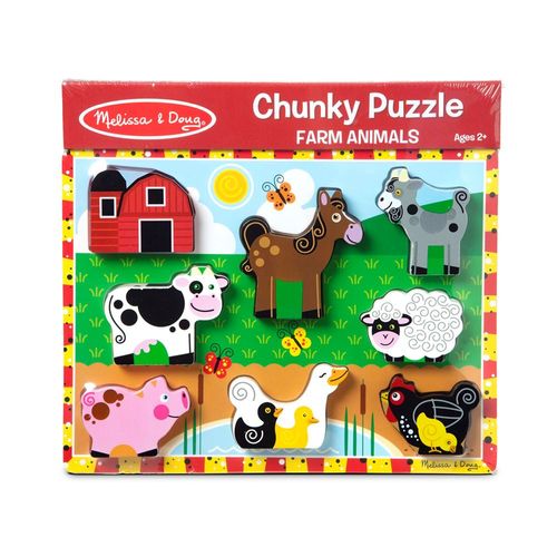 Melissa & Doug Chunky Farm Puzzle, 8-Pieces