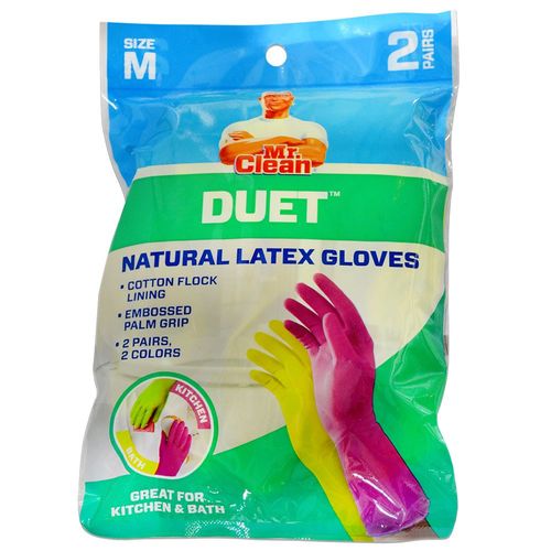 Mr. Clean Duet™ Latex Gloves, Medium, 2-Pack