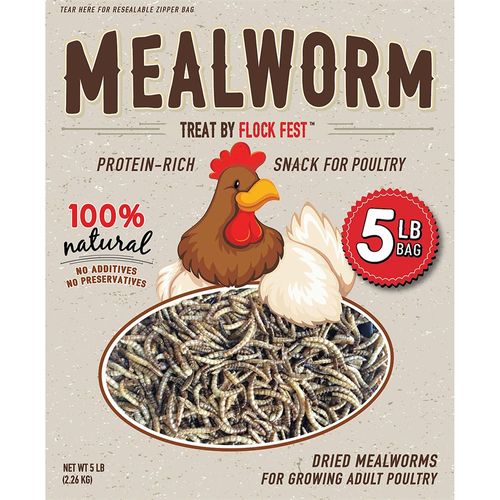 Flock Fest™ Dried Mealworms, 5-Pound Bag
