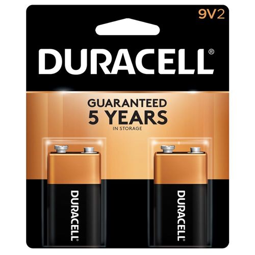 Duracell Copper Top 9V Alkaline Battery, 2-Pack