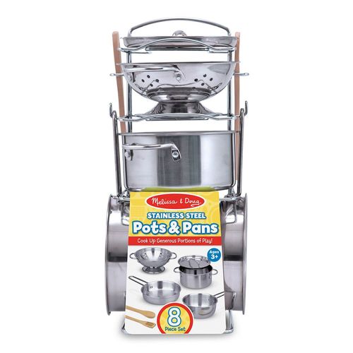 Stainless Steel Pots and Pans Play Set 3+ Melissa & Doug