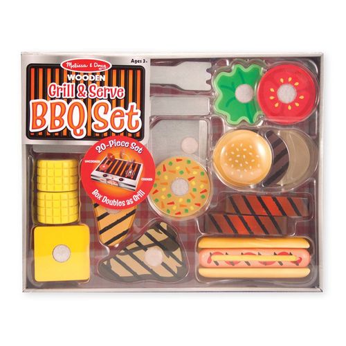 Wooden Grill & Serve BBQ Pretend Play Set 3+ Melissa & Doug