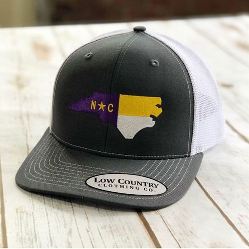 Low Country NC Flag ECU Theme Hat, Charcoal/White