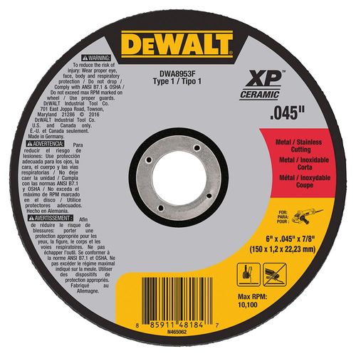 6" Elite Series™ Cutting Wheel 7/8" Arbor .045" Thickness Dewalt