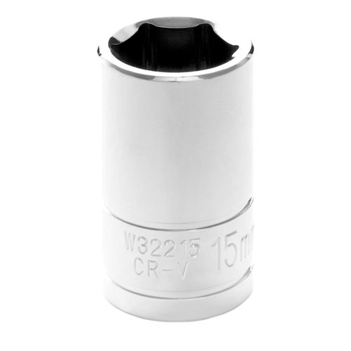 Performance Tool 1/2" Drive 15 mm 6 Point Socket