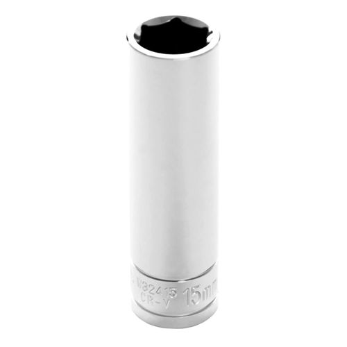 Performance Tool 1/2" Drive 15 mm 6 Point Deep Well Socket