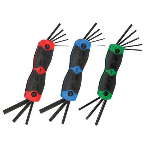 3 pc Folding Hex Key and Star (Torx) Key Set