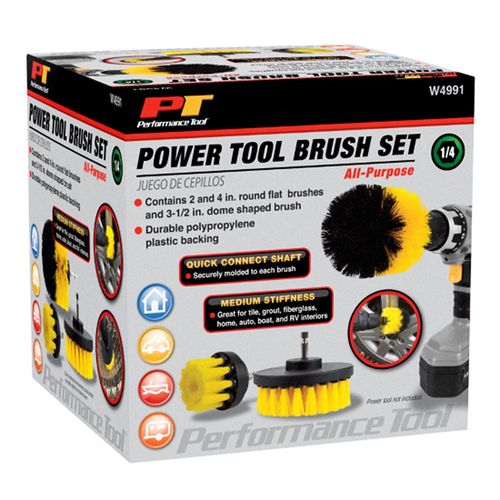 Performance Tool Power Tool 3 Piece Brush Set