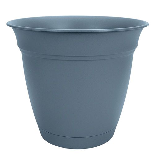The HC Companies 8" Planter & Attached Saucer - Slate Blue