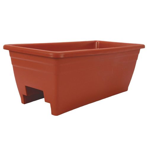 The HC Companies 24" Deck Rail Planter - Clay