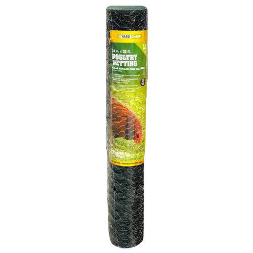 Vinyl Coated Poultry Netting, 1" x 24" x 25', 20-Gage