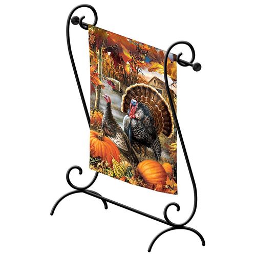 Porch Scroll Garden Flag Stand
