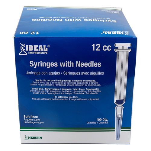 Ideal Disposable Syringe Needle, 12 CC, 18-Gauge x 1", 100-Per Box