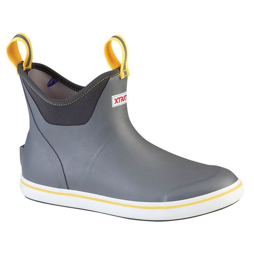 XTRATUF 6" Men's Ankle Deck Boot, Gray/Yellow, 10