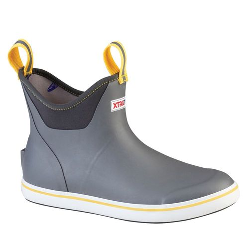XTRATUF 6" Men's Ankle Deck Boot, Gray/Yellow, 11