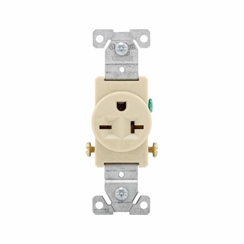 Eaton Commercial, Auto-Grounding Single Receptacle - Ivory