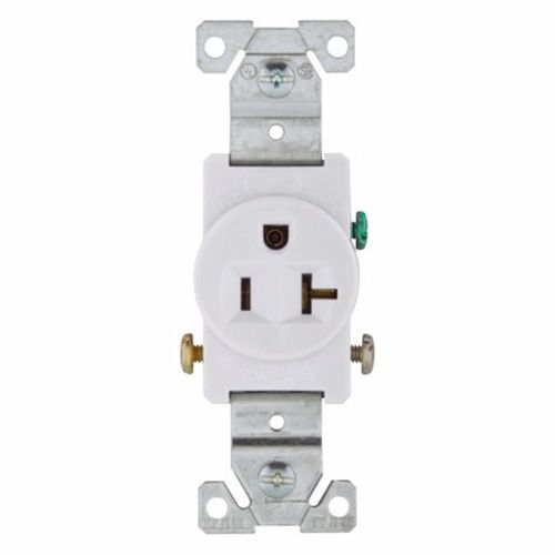 Eaton Auto-Grounding Commercial Specification Grade Single Receptacle - White