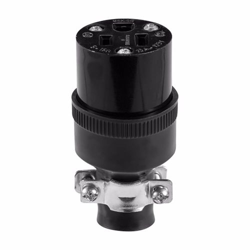 Eaton Auto-Grounding, Straight Blade Connector - Black