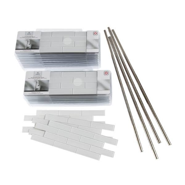 Aspect Glass Mini Subway Frost Backsplash Kit
