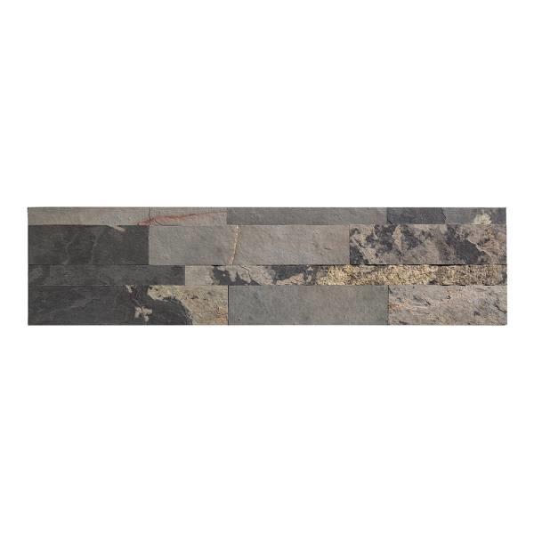Aspect Stone Peel And Stick Backsplash In Medley Slate, 6-In X 24-In