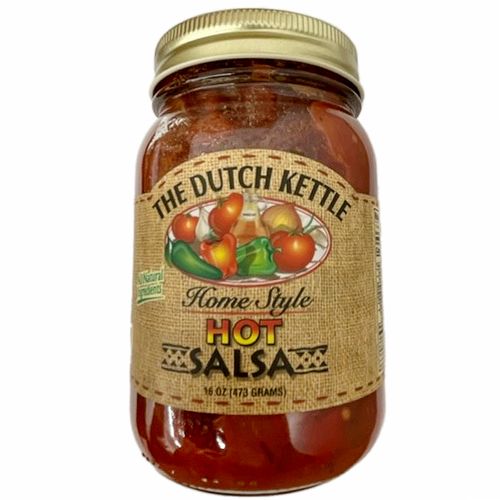 Dutch Kettle Amish Homemade Style Hot Salsa 16 oz