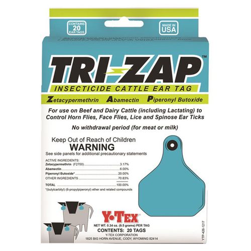 Y-Tex Tri-Zap™ Insecticide Cattle Ear Tags (20 count)