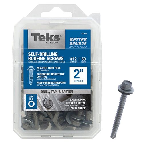 Screw Self-Drilling Roofing #12 5/16 Hex 2 in. (50 Qty.)