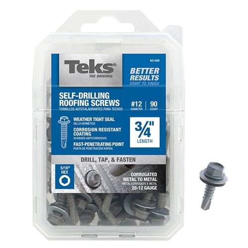Screw Self-Drilling Roofing #12 5/16 Hex 3/4 in. (90 Qty.)