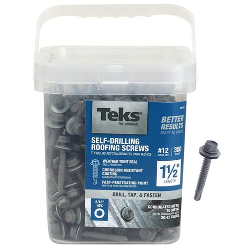 Screw Self-Drilling Roofing #12 5/16 Hex 1-1/2 in. (300 Qty.)