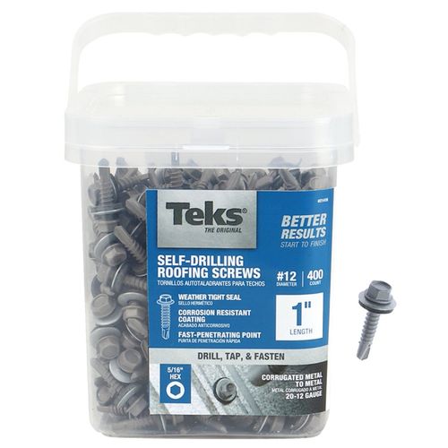 Screw Self-Drilling Roofing #12 5/16 Hex 1 in. (400 Qty.)
