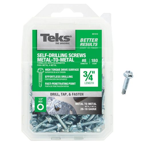 Screw Self-Drilling Metal-To-Metal 1/4 in. Hex 3/4 in. (180 Qty.)