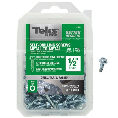 Screw Self-Drilling Metal-To-Metal 1/4 in. Hex 1/2 in. (280 Qty.)