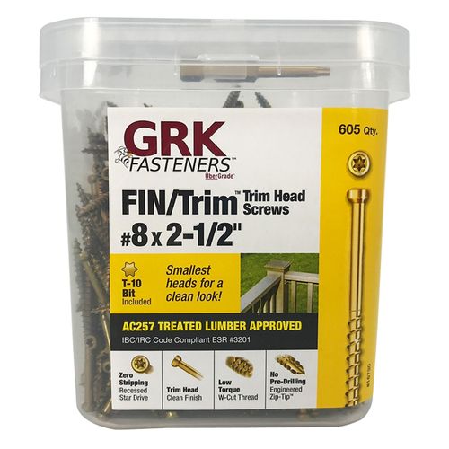 FIN/Trim Head Screws #8 x 2-1/2 in. 605 Qty.